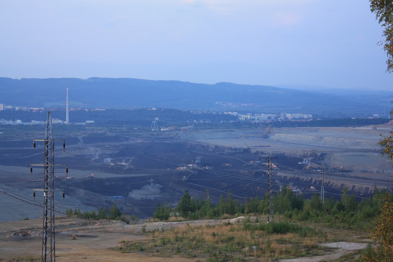 Blick in den Braunkohletagebau „Lom Jiří“