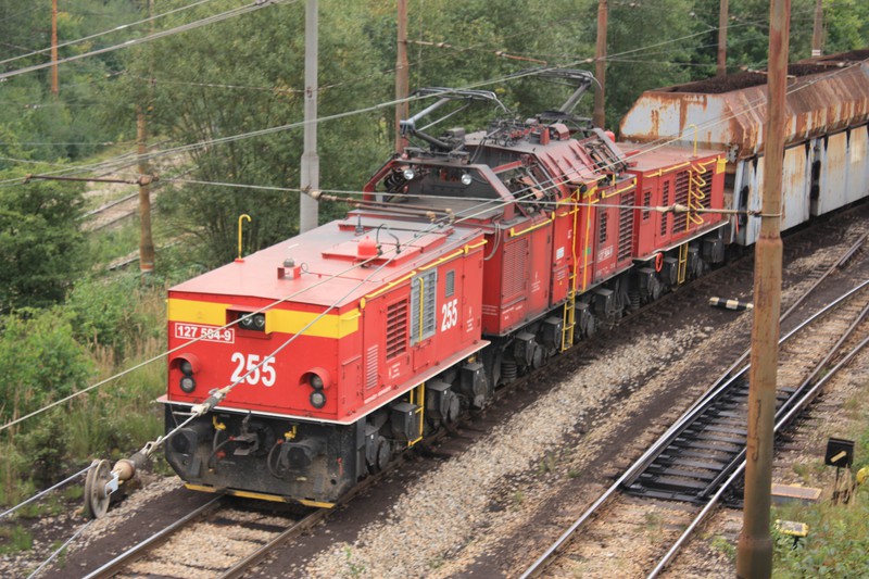 Kohlezug auf der Fahrt zum Braunkohlewerk Vřesová