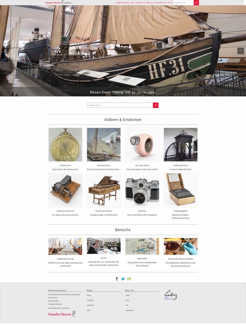 Startseite des Deutschen Museums Digital